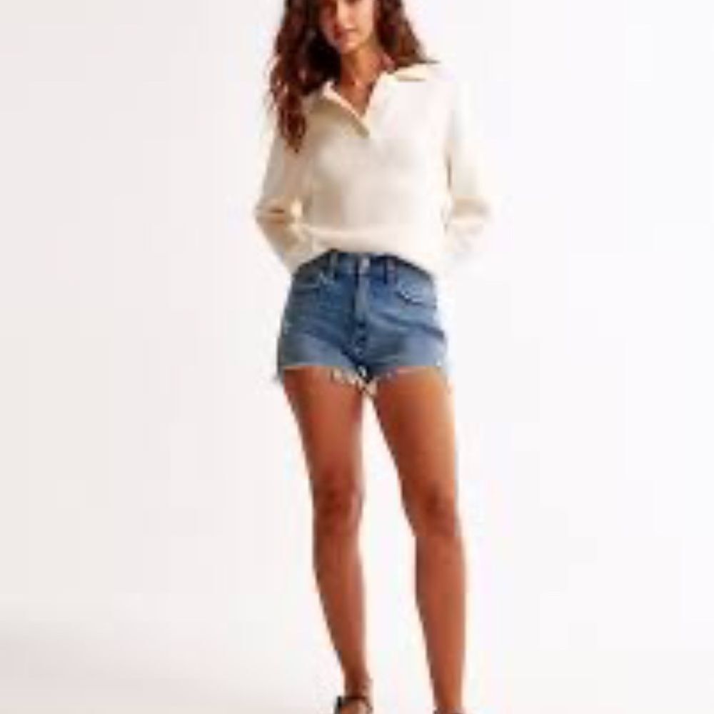 Abercrombie & Fitch The Mom Short Women's High Rise Denim Shorts Sz 30